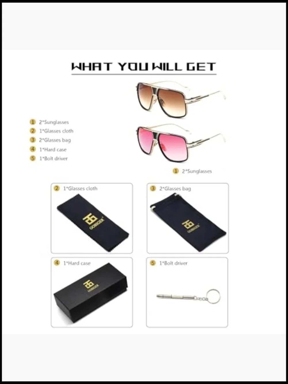Retro Oversized Aviator Sunglasses Men UV400 Polarized Metal Frame Goggle